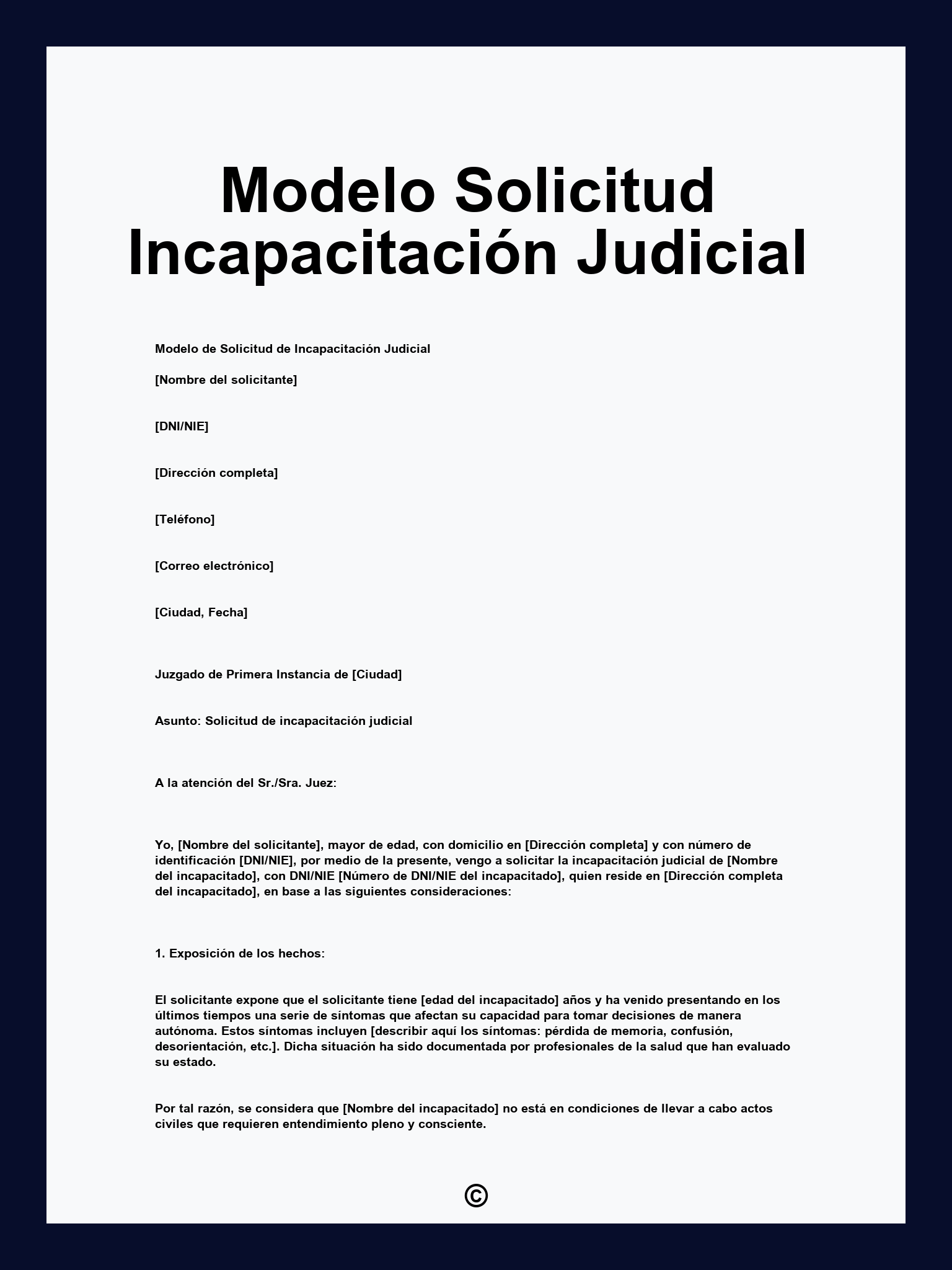 Modelo Solicitud Incapacitación Judicial